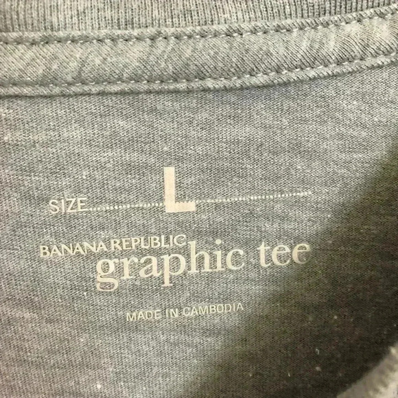 Banana Republic Grey Graphic Tee NWOT Size Medium - Picture 9 of 16